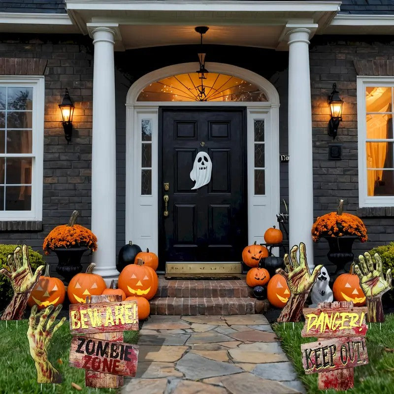 6pcs Halloween Pack Zombie Yard Signs