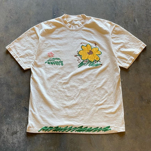 Camiseta informal retro holgada de manga corta a la moda