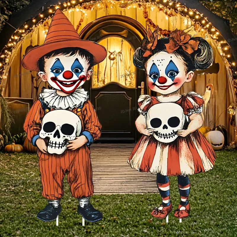 2pcs Large Size Halloween Boys And Girls Halloween Style Courtyard Plastic Signs