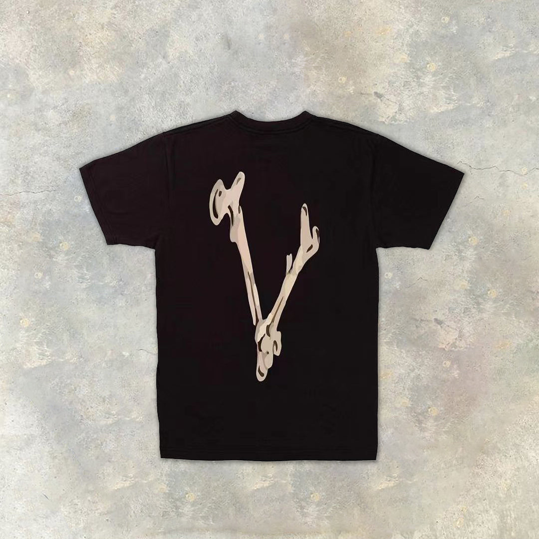 Camiseta casual de manga corta con estampado de calavera