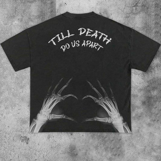 Modisches Rundhals-T-Shirt mit Totenkopf-Print für Herren