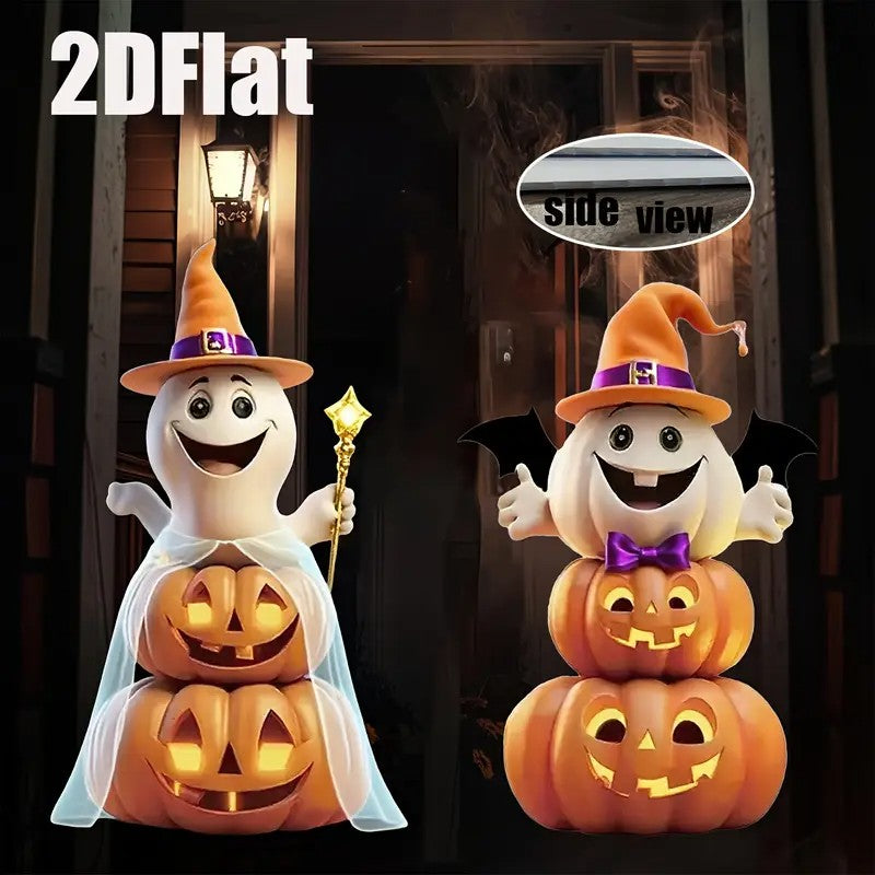 2D Flat 2 Halloween Garden Decorations, Made of Durable Plastic