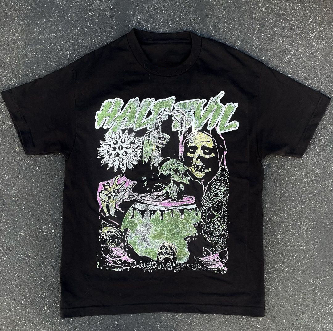 Camiseta cómoda de manga corta estilo hip hop informal y retro