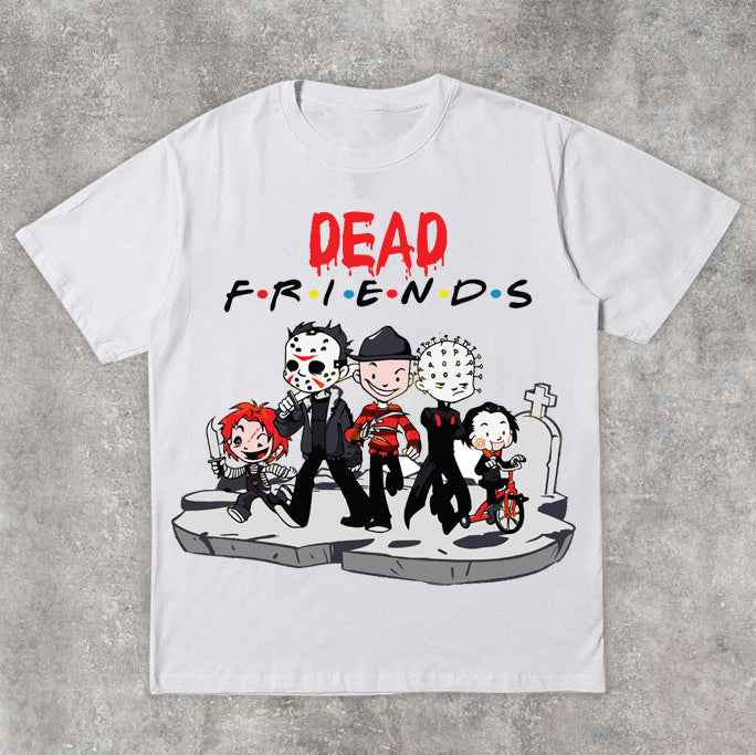 Camiseta de manga corta con estampado de marca de moda casual retro de estilo urbano