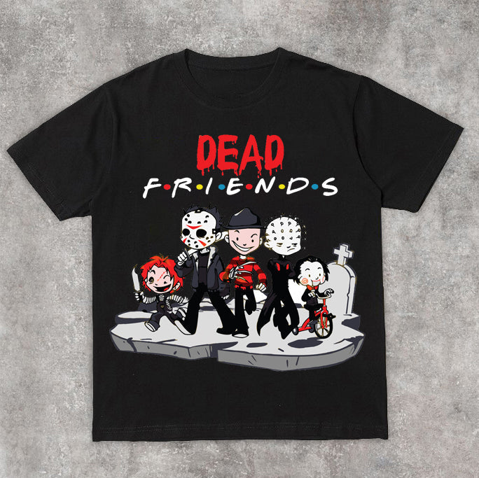 Camiseta de manga corta con estampado de marca de moda casual retro de estilo urbano