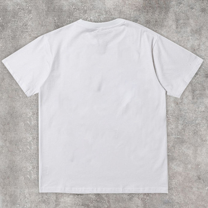 Camiseta de manga corta con estampado de marca de moda casual retro de estilo urbano