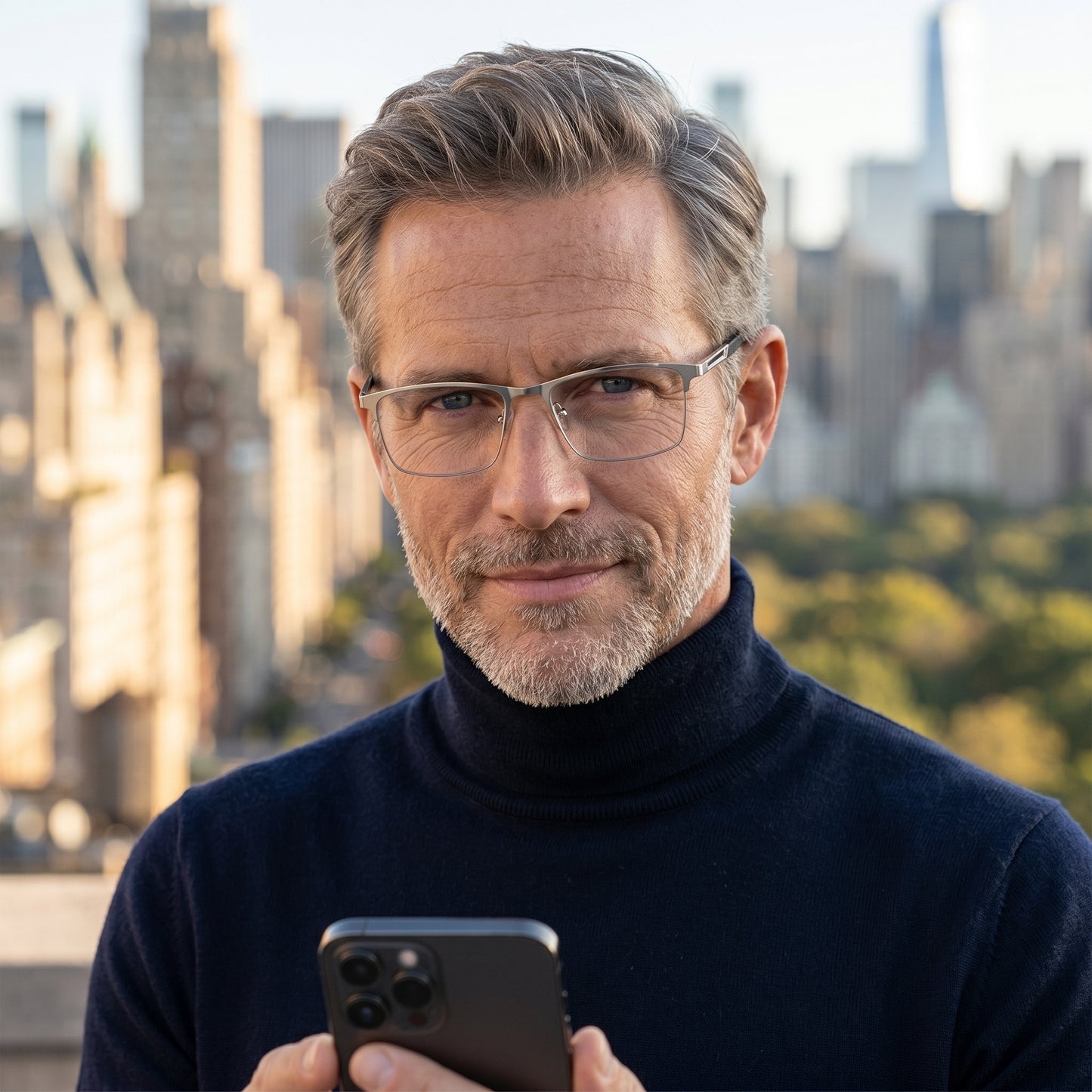 MEN'S RETRO HALF-FRAME ANTI-BLUE LIGHT READING GLASSES