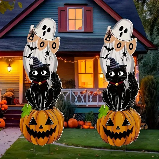 3pcs Black Cat Halloween Decor Set