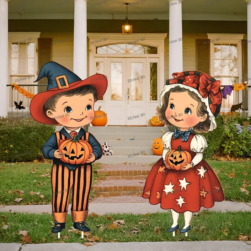 2pcs APUNGA Large Halloween Lawn Decorations - Yard Signs with Jack-o'-Lanterns,