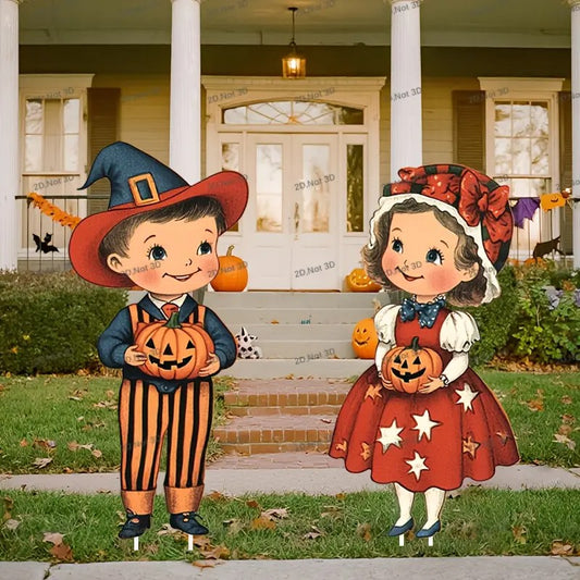 2pcs APUNGA Large Halloween Lawn Decorations - Yard Signs with Jack-o'-Lanterns,