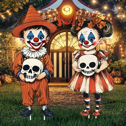 2pcs Large Size Halloween Boys And Girls Halloween Style Courtyard Plastic Signs