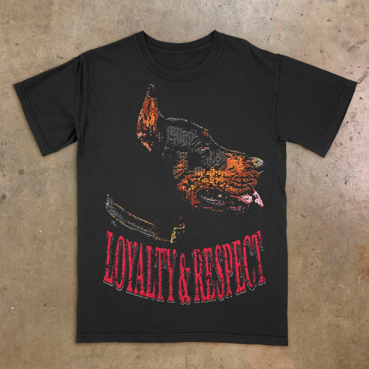 Camiseta de lealtad y respeto con personalidad de estilo callejero
