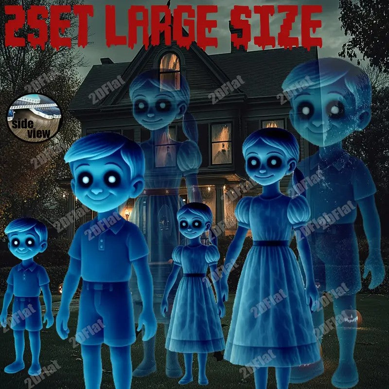 2D Flat 2pcs Halloween Yard Decoration Ground Plug