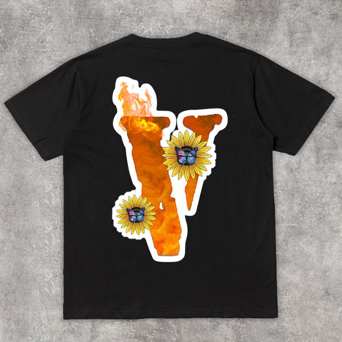 Camiseta de manga corta retro holgada informal de moda