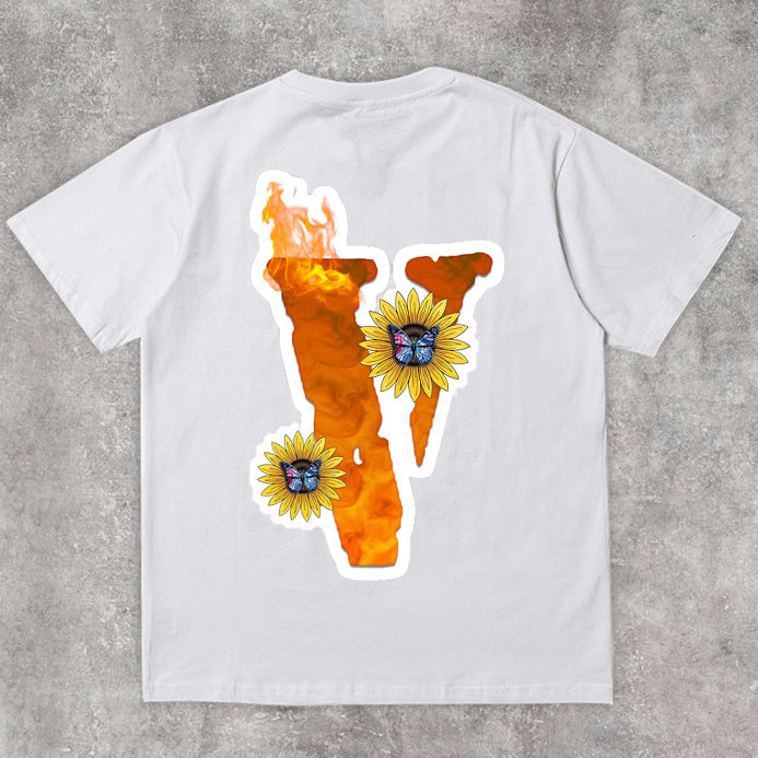 Camiseta de manga corta retro holgada informal de moda