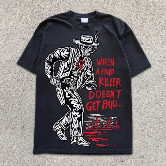 Kurzärmliges T-Shirt mit Totenkopf-Grafikprint