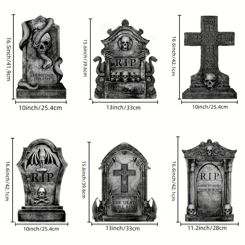 [2D Flat] Vintage Halloween Tombstone Yard Signs
