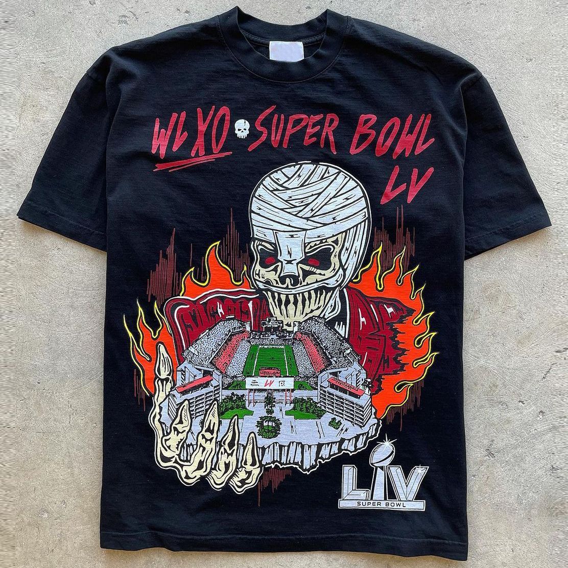 Camiseta de manga corta con estampado de calavera personalizada para hombre