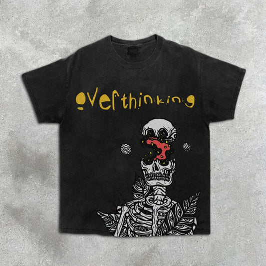 Kurzärmliges T-Shirt mit Totenkopf-Print