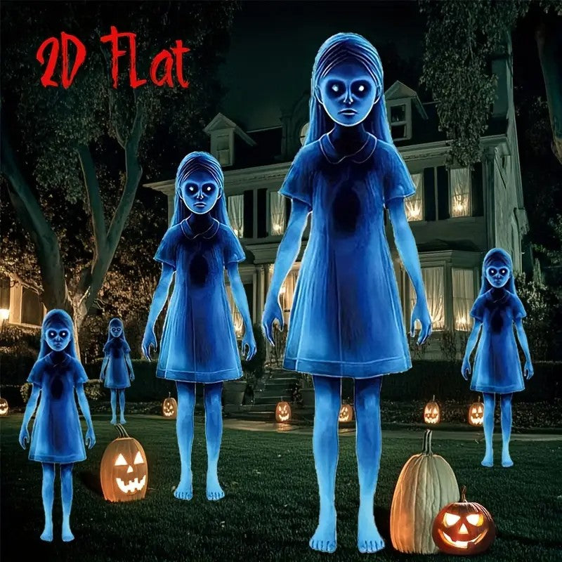 2 Sets Large Size Halloween Blue Little Devil Outdoor Garden Decoration Signs