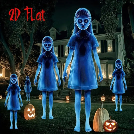 2 Sets Large Size Halloween Blue Little Devil Outdoor Garden Decoration Signs