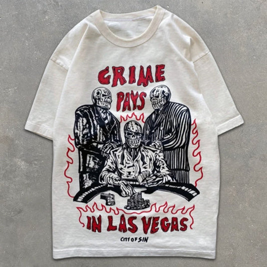 Kurzärmliges T-Shirt mit Totenkopf-Grafikprint
