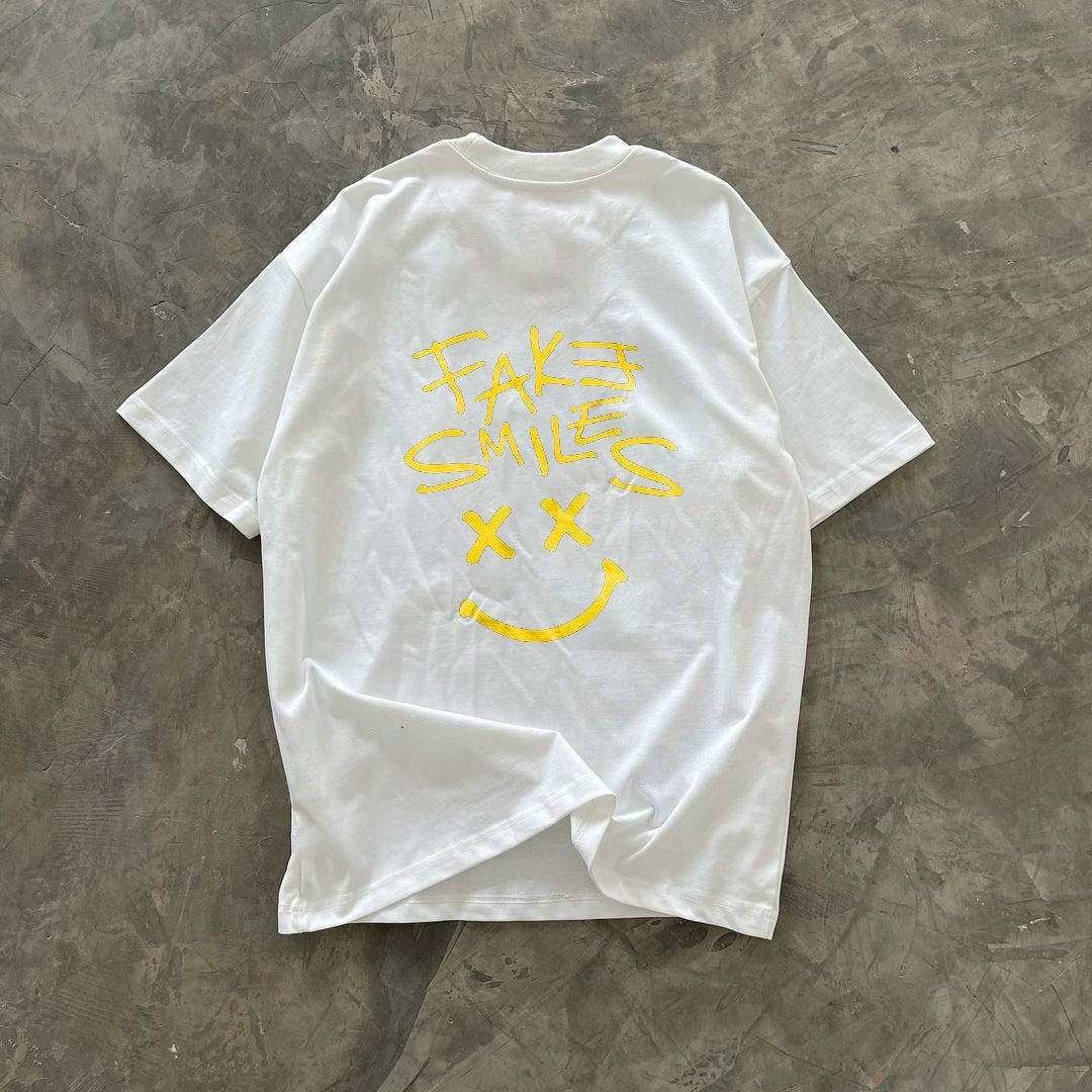 Camiseta con estampado de sonrisa