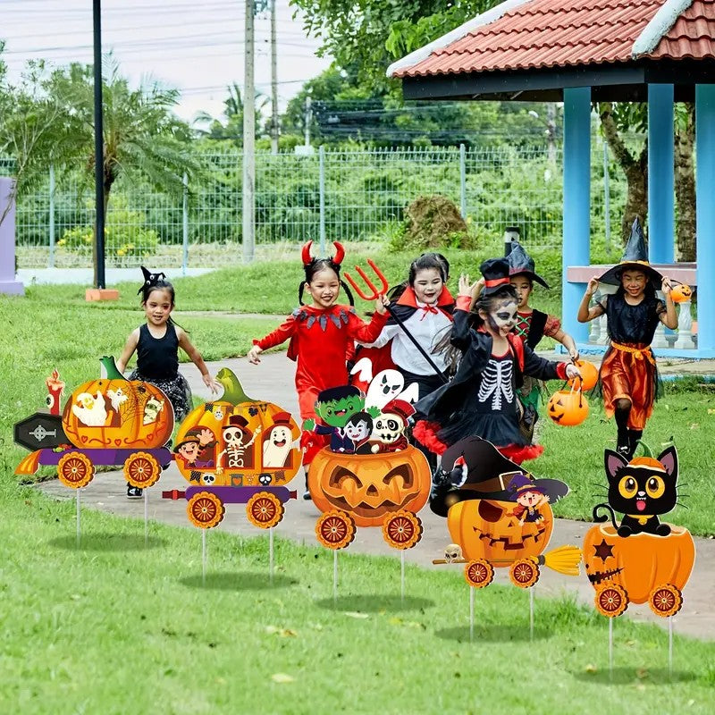 5-Pack APUNGA Halloween Yard Signs with Stakes - Spooky Pumpkin
