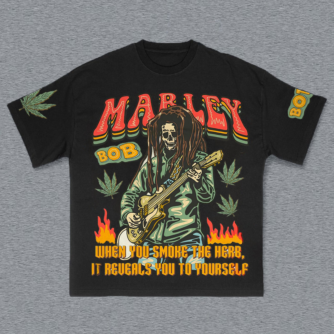 Rock Singer Print Short Sleeve T-Shirt