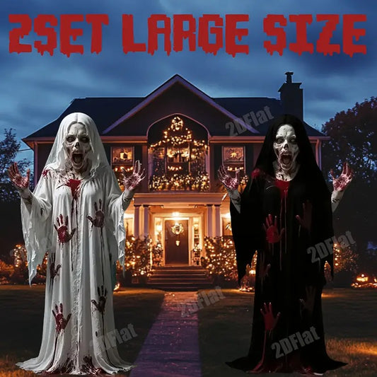 2D Flat 2pcs Large Halloween Yard Decoration Ground Stakes