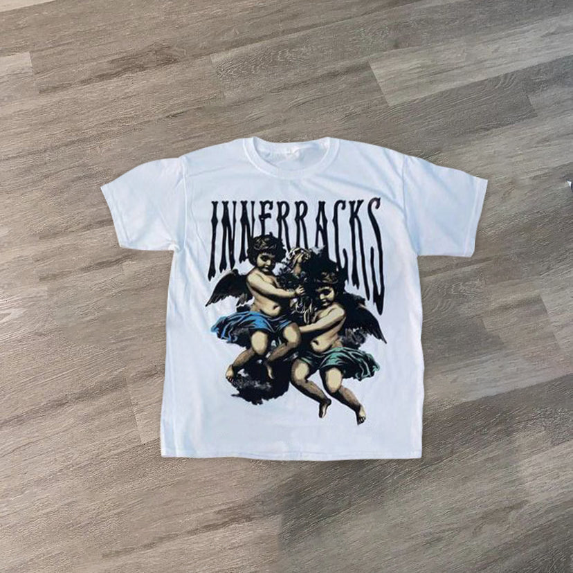 Camiseta holgada informal de moda personalizada con estampado