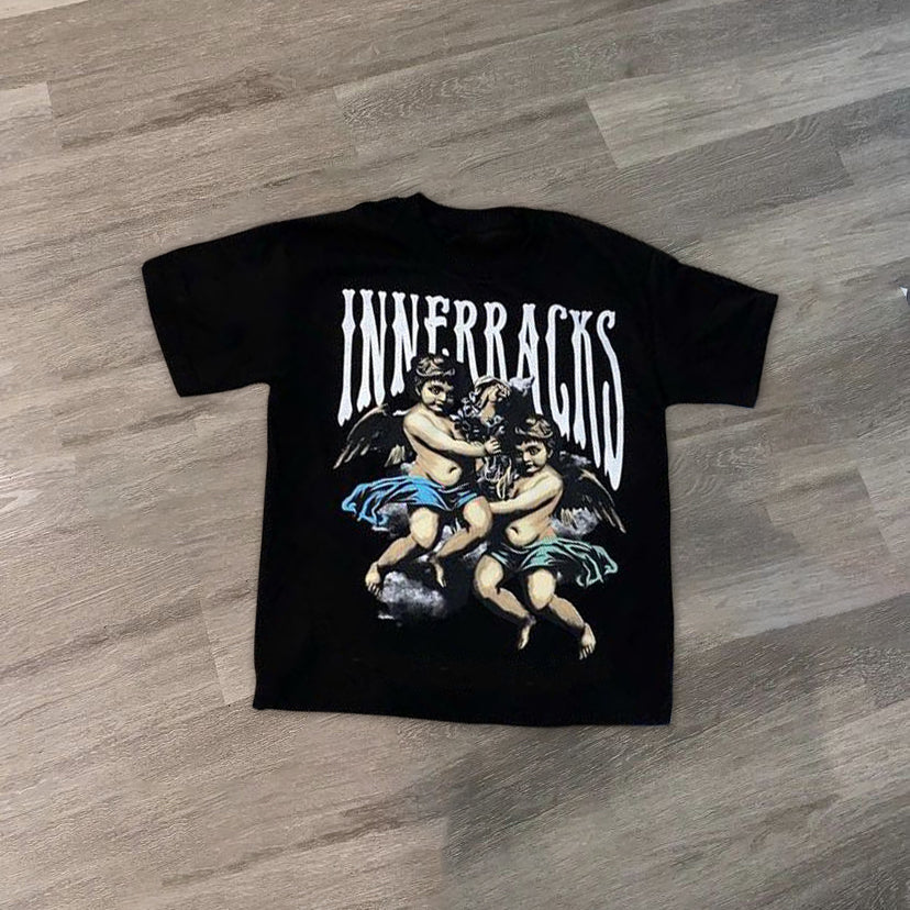Camiseta holgada informal de moda personalizada con estampado