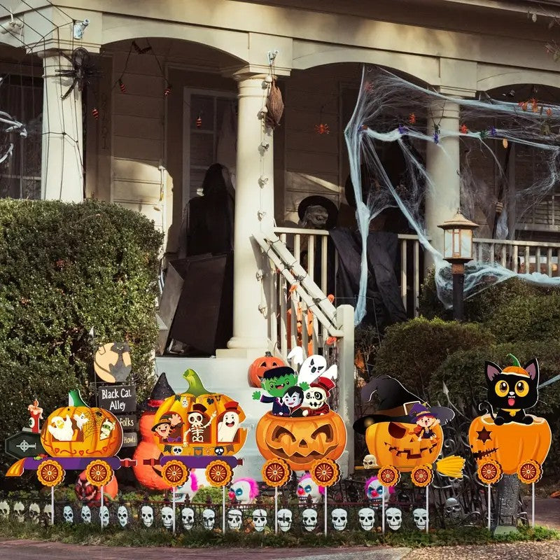 5-Pack APUNGA Halloween Yard Signs with Stakes - Spooky Pumpkin
