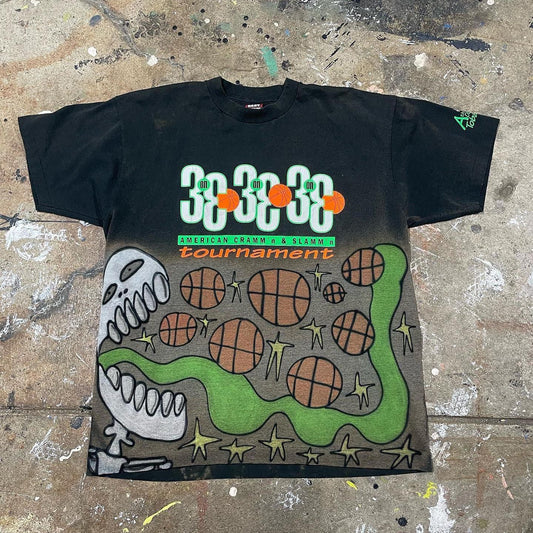 Camiseta personalizada con estampado de degradado preppy de moda