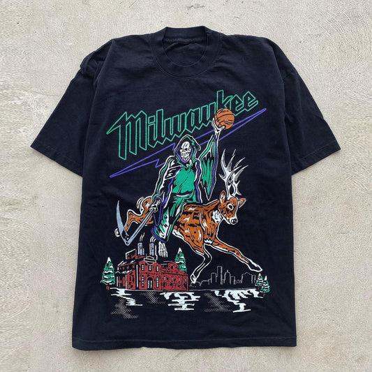 Camiseta de manga corta con estampado de moda personalizado para hombre